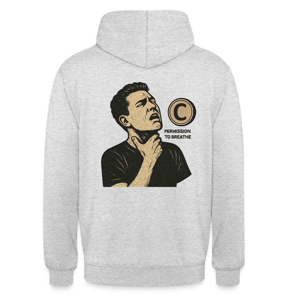 Permission to Breathe - Cotton Unisex Hoodie - light heather grey