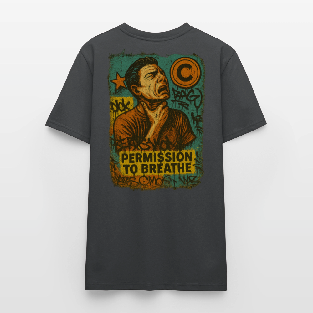 Permission to Breathe - Cotton Unisex Tshirt (Graffiti Version) - anthracite