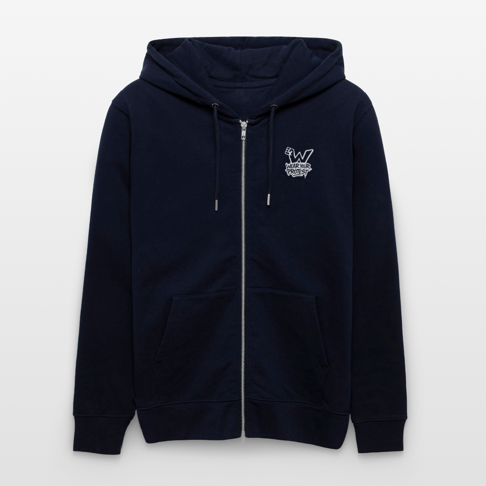 Cash is King Graffiti - Unisex Organic Zipped Hoodie - navy