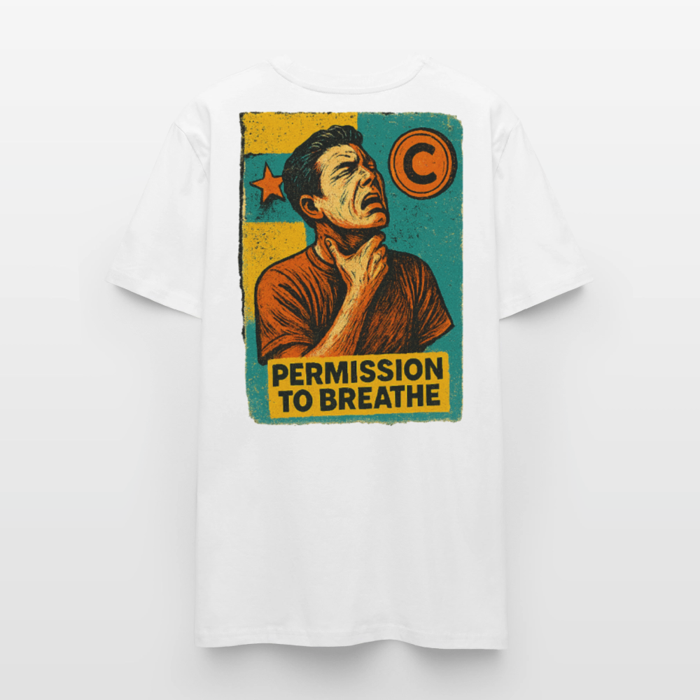 Permission to Breathe - Cotton Unisex Tshirt - white