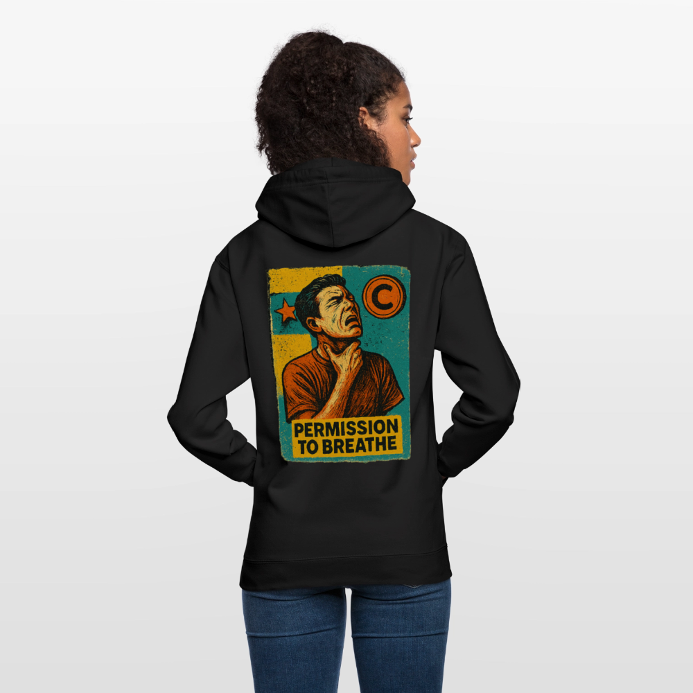 Permission to Breathe - Cotton Unisex Hoodie - black