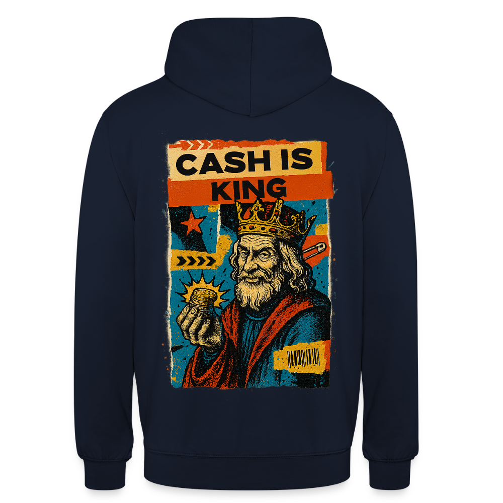 Cash is King - Cotton Unisex Hoodie - navy