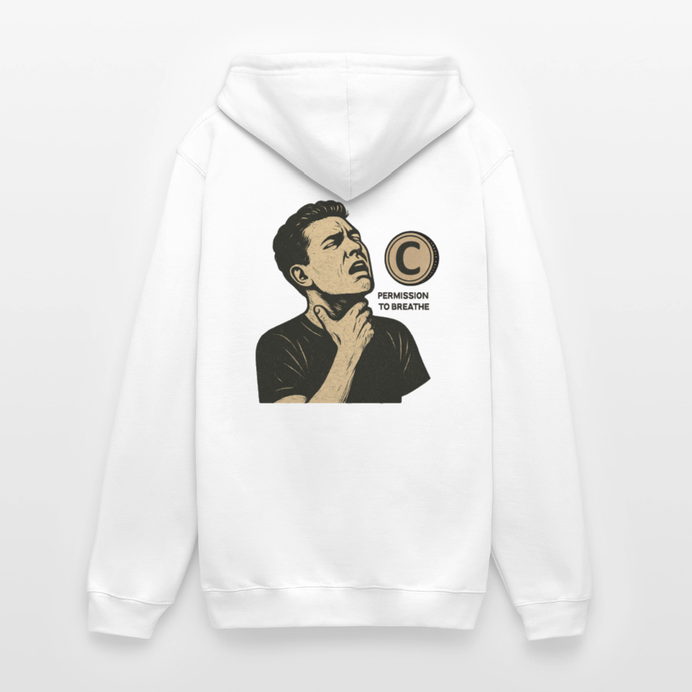 Permission to Breathe - Cotton Unisex Hoodie - white