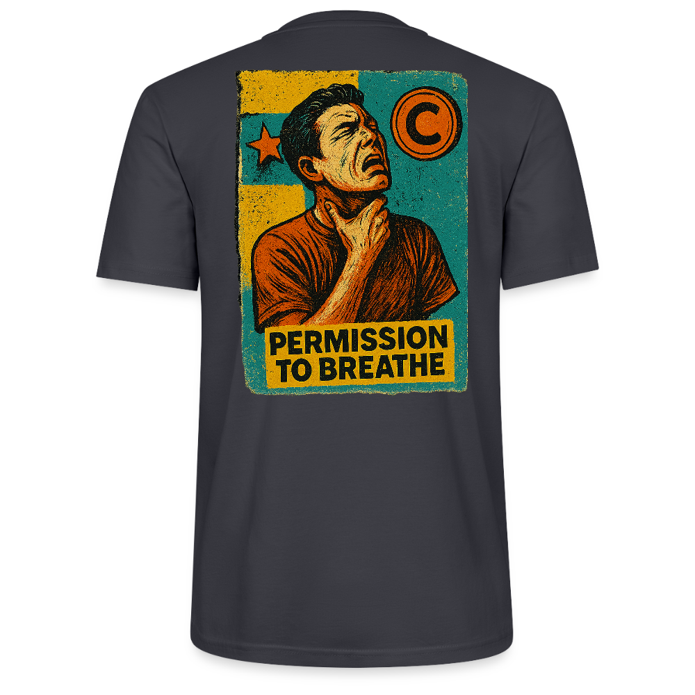 Permission to Breathe - Cotton Unisex Tshirt - India Ink Grey