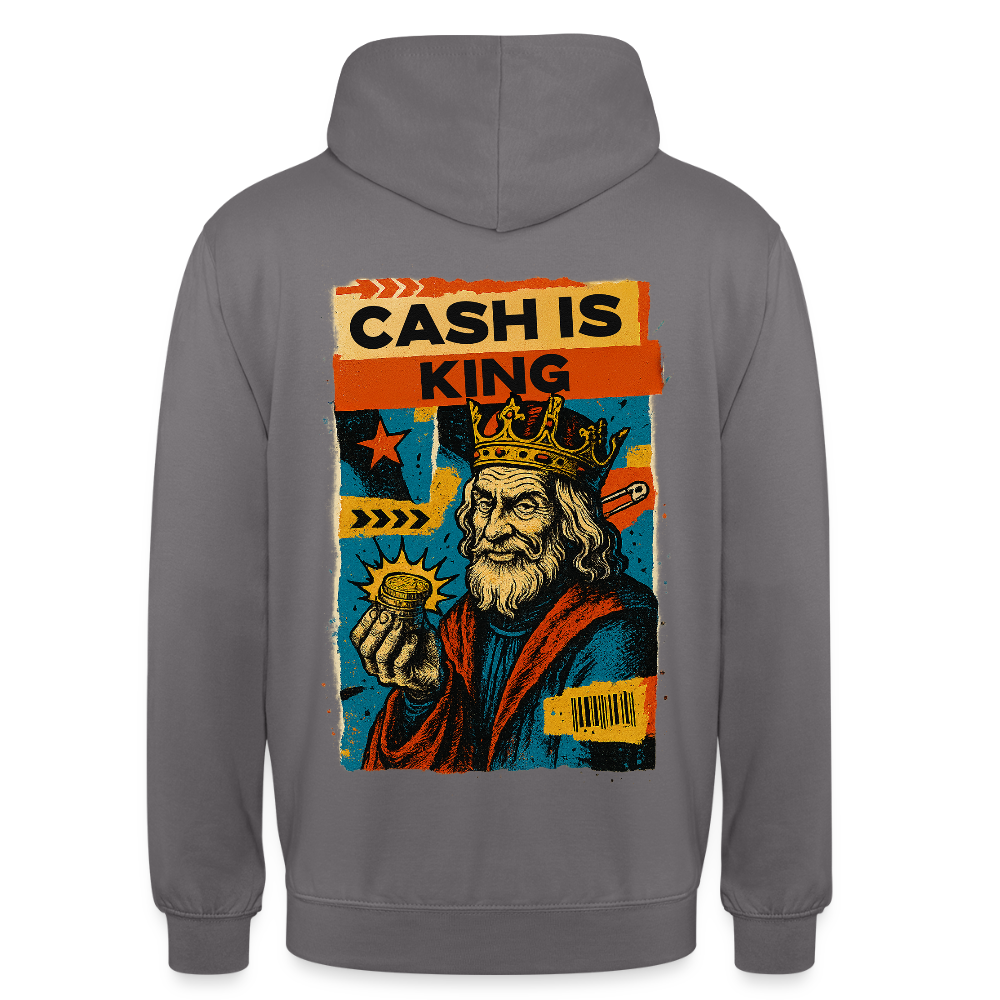 Cash is King - Cotton Unisex Hoodie - elephant grey