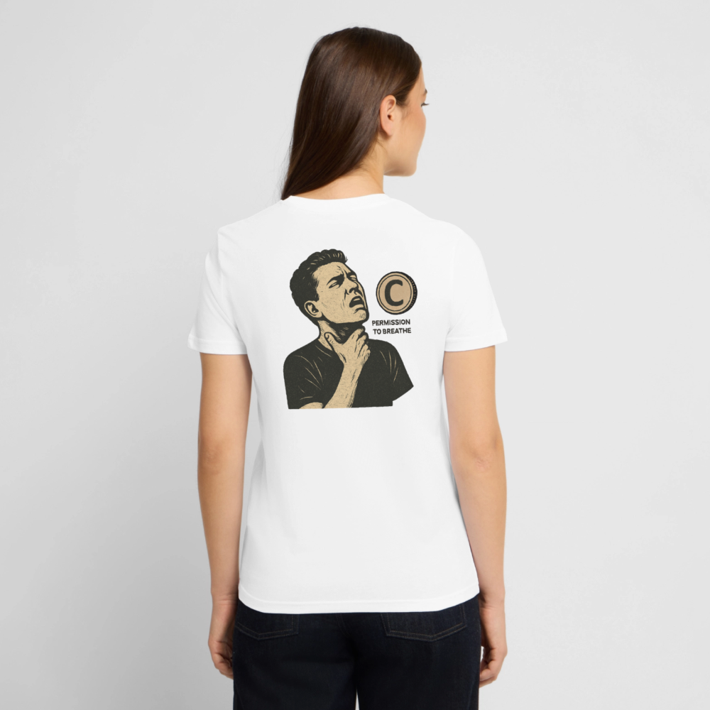 Permission to Breathe - Cotton Unisex Tshirt - white