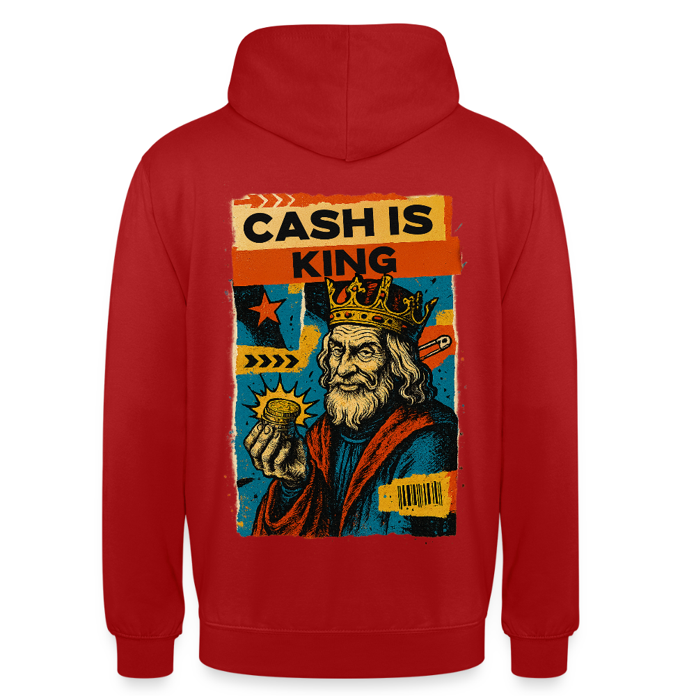 Cash is King - Cotton Unisex Hoodie - red