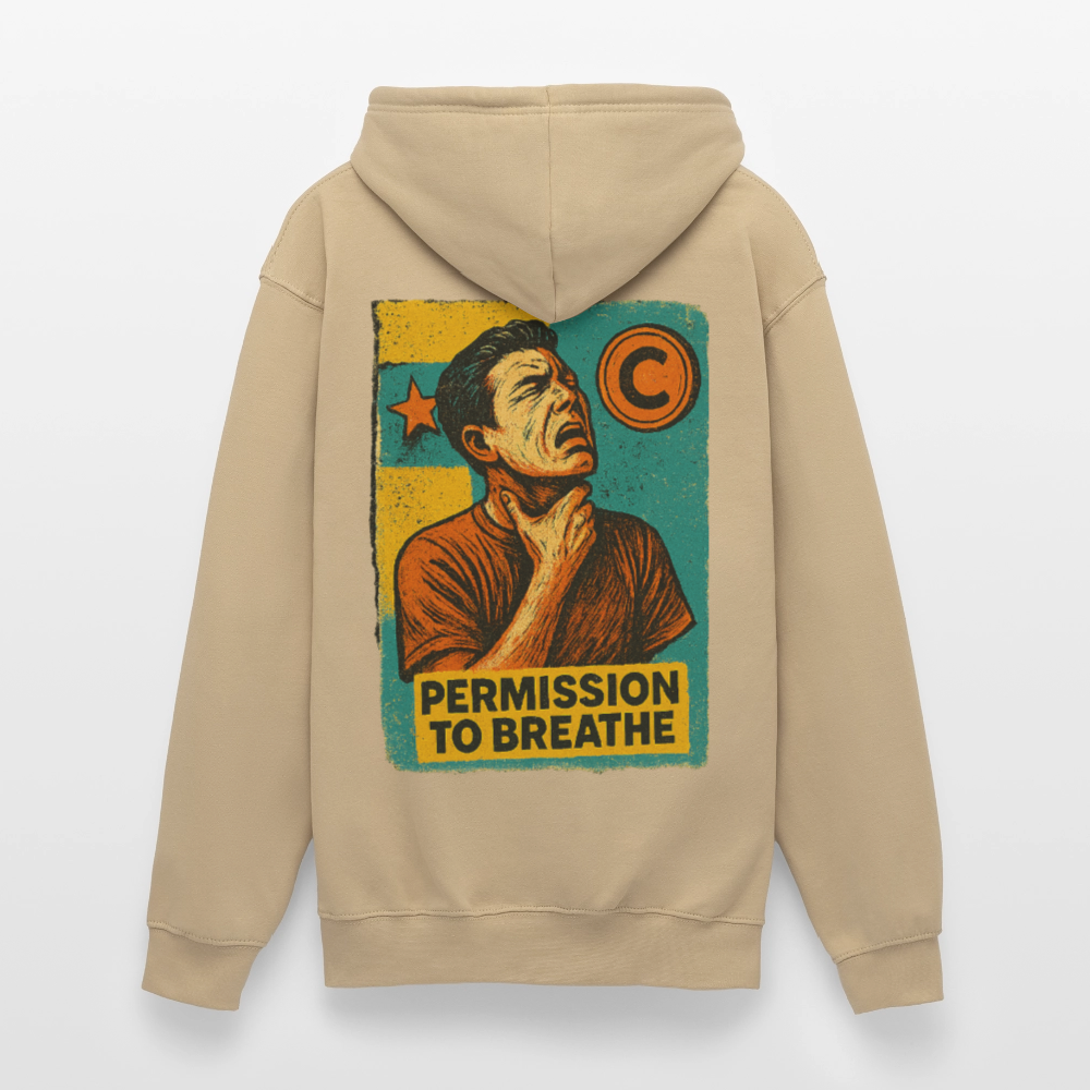 Permission to Breathe - Cotton Unisex Hoodie - beige