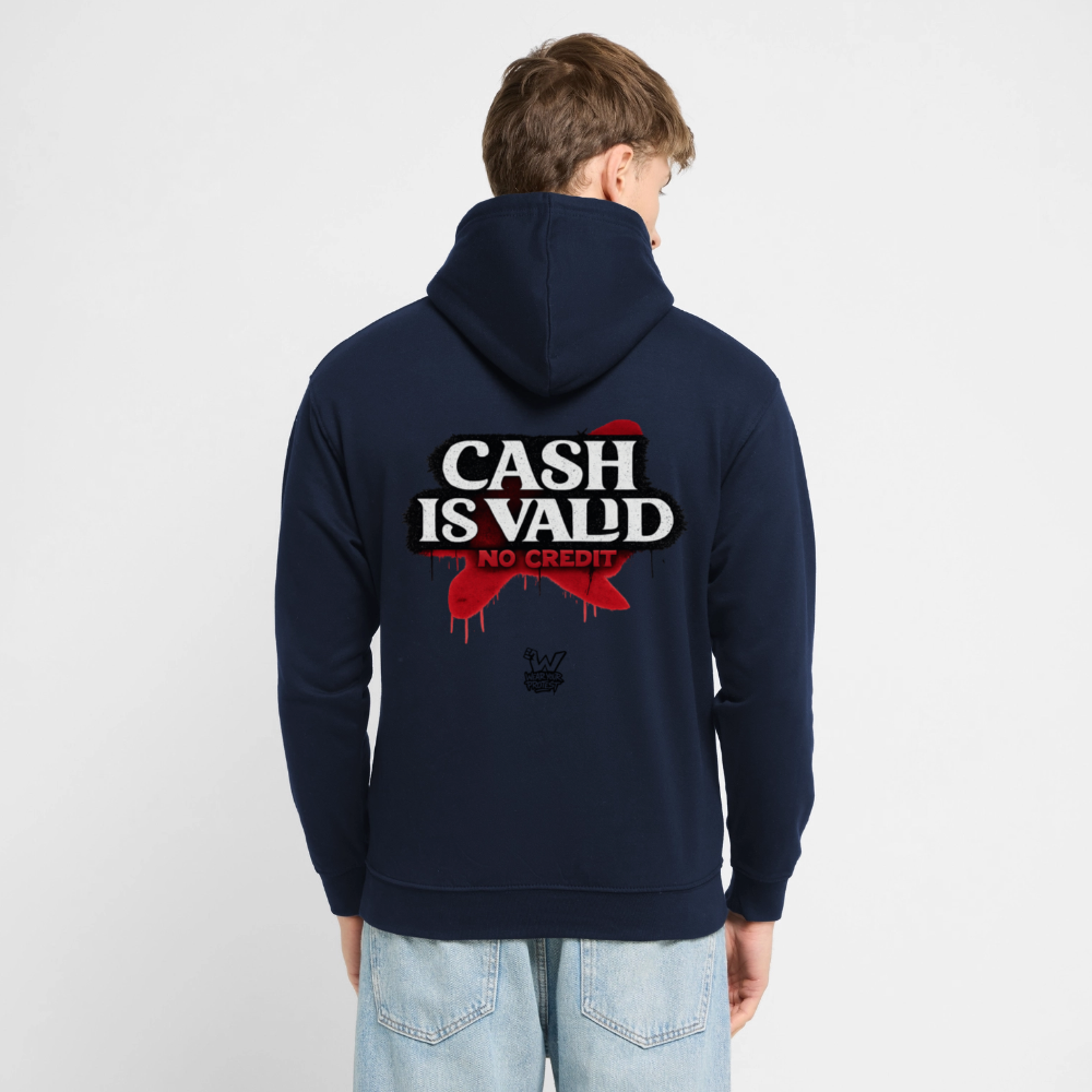 Cash is Valid - Cotton Unisex Hoodie - navy