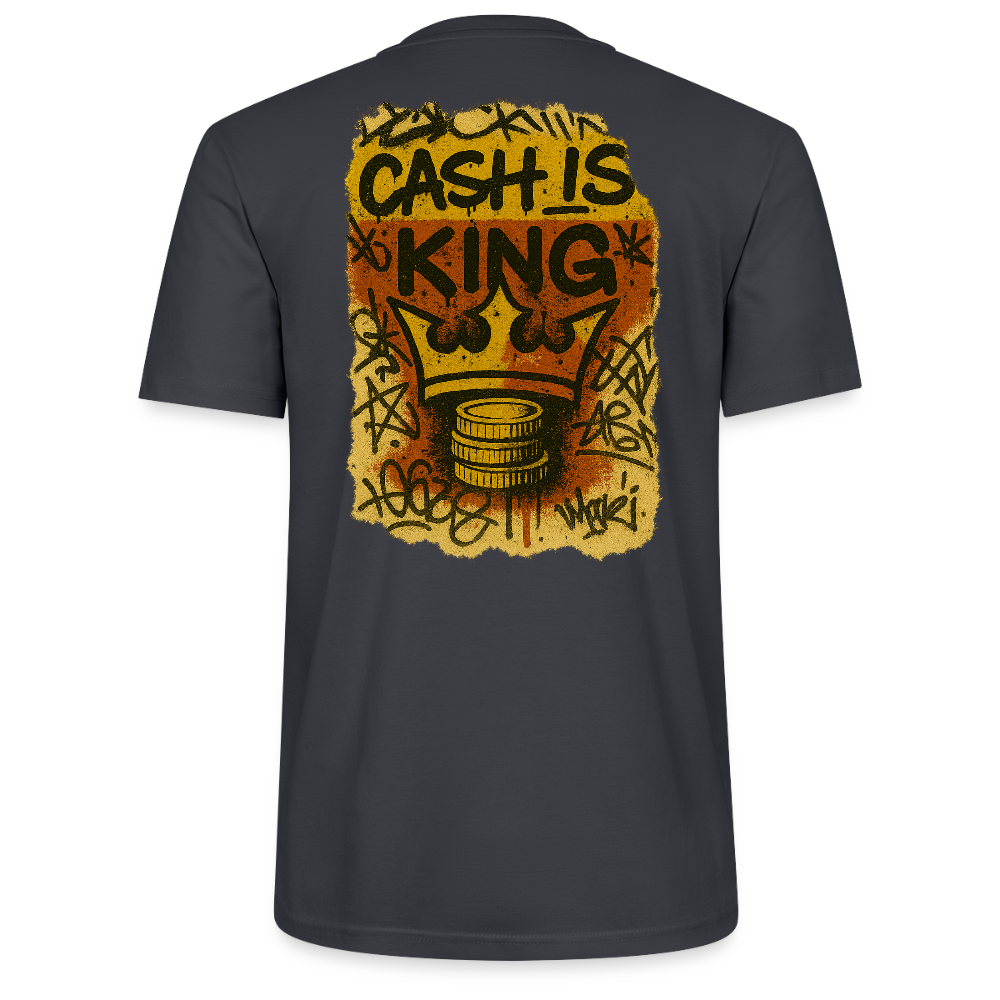 Cash is King Three - Cotton Unisex Tshirt - India Ink Grey