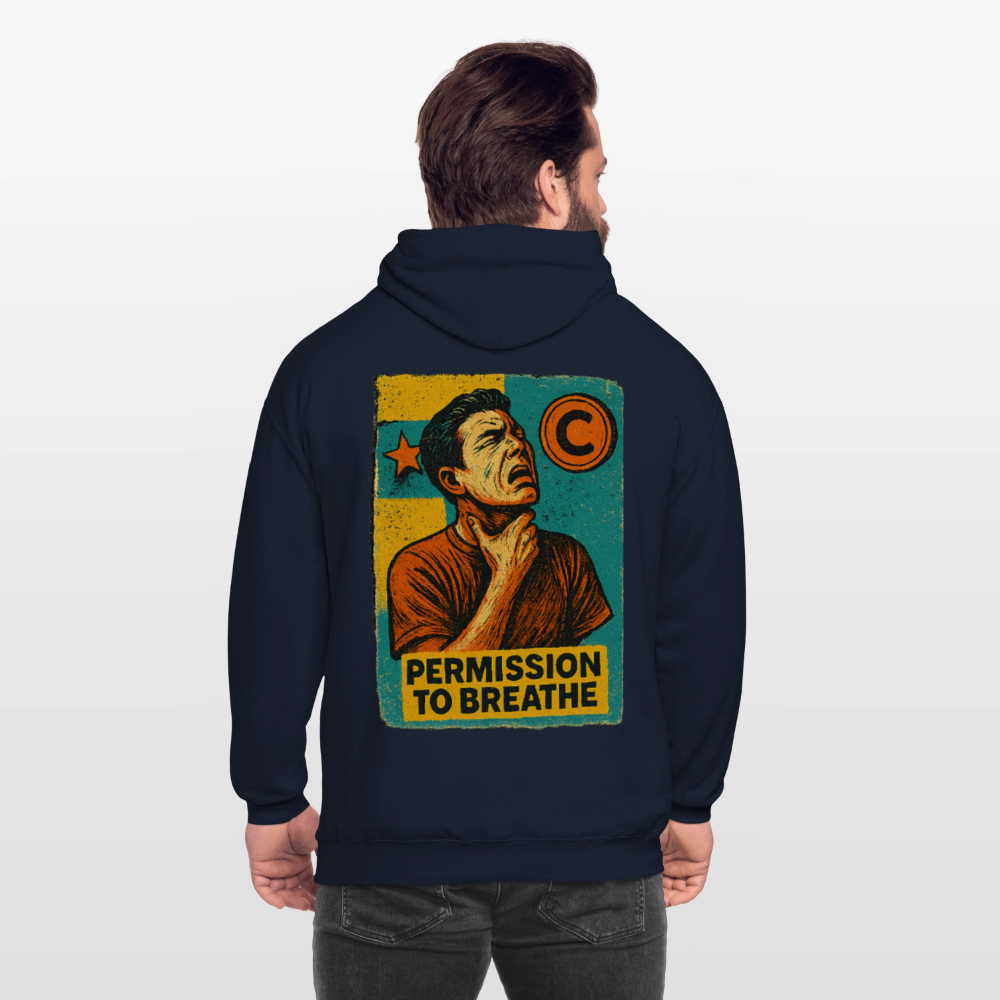 Permission to Breathe - Cotton Unisex Hoodie - navy