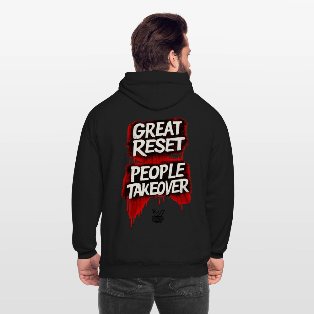 Great Reset - Cotton Unisex Hoodie - black