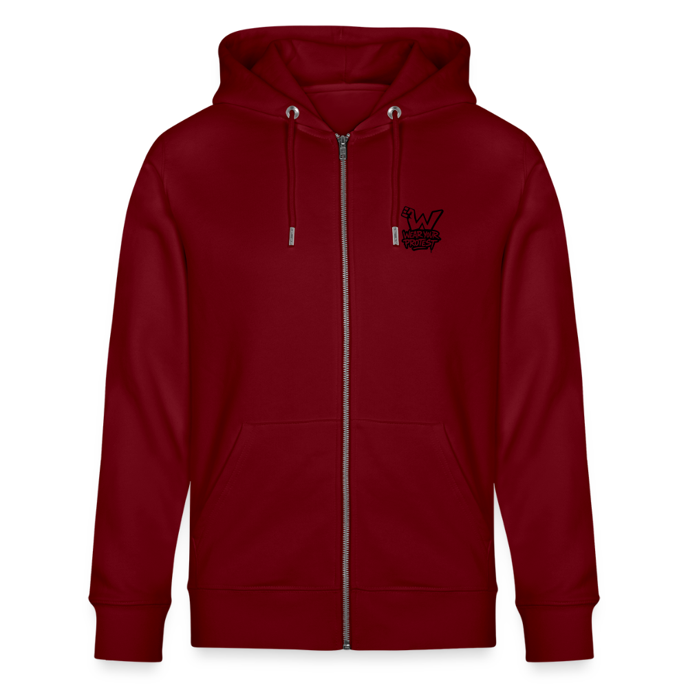 Cash is King - Unisex Organic Hooded Jacket (Graffiti Version) - burgundy