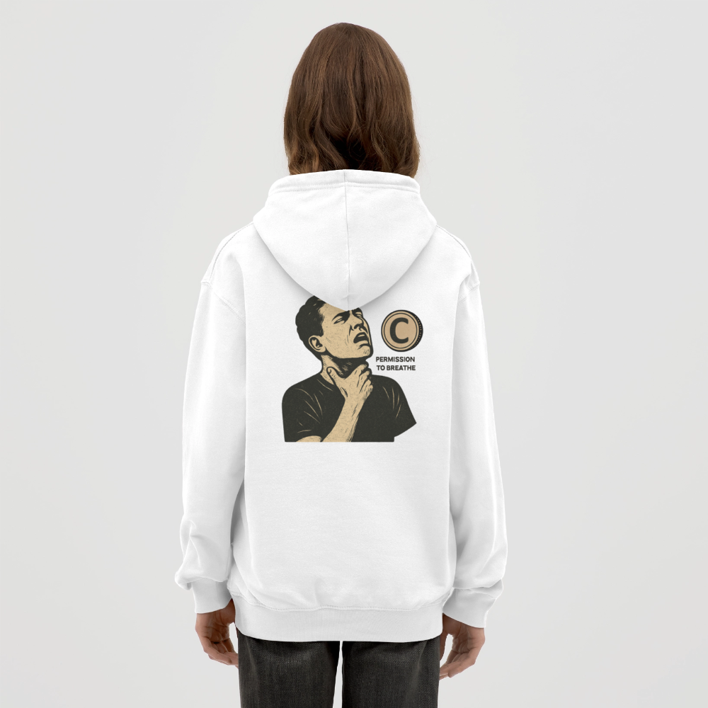 Permission to Breathe - Cotton Unisex Hoodie - white
