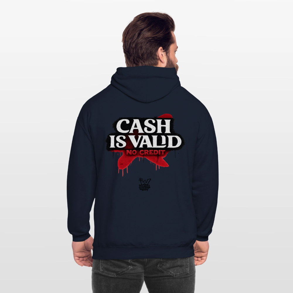Cash is Valid - Cotton Unisex Hoodie - navy