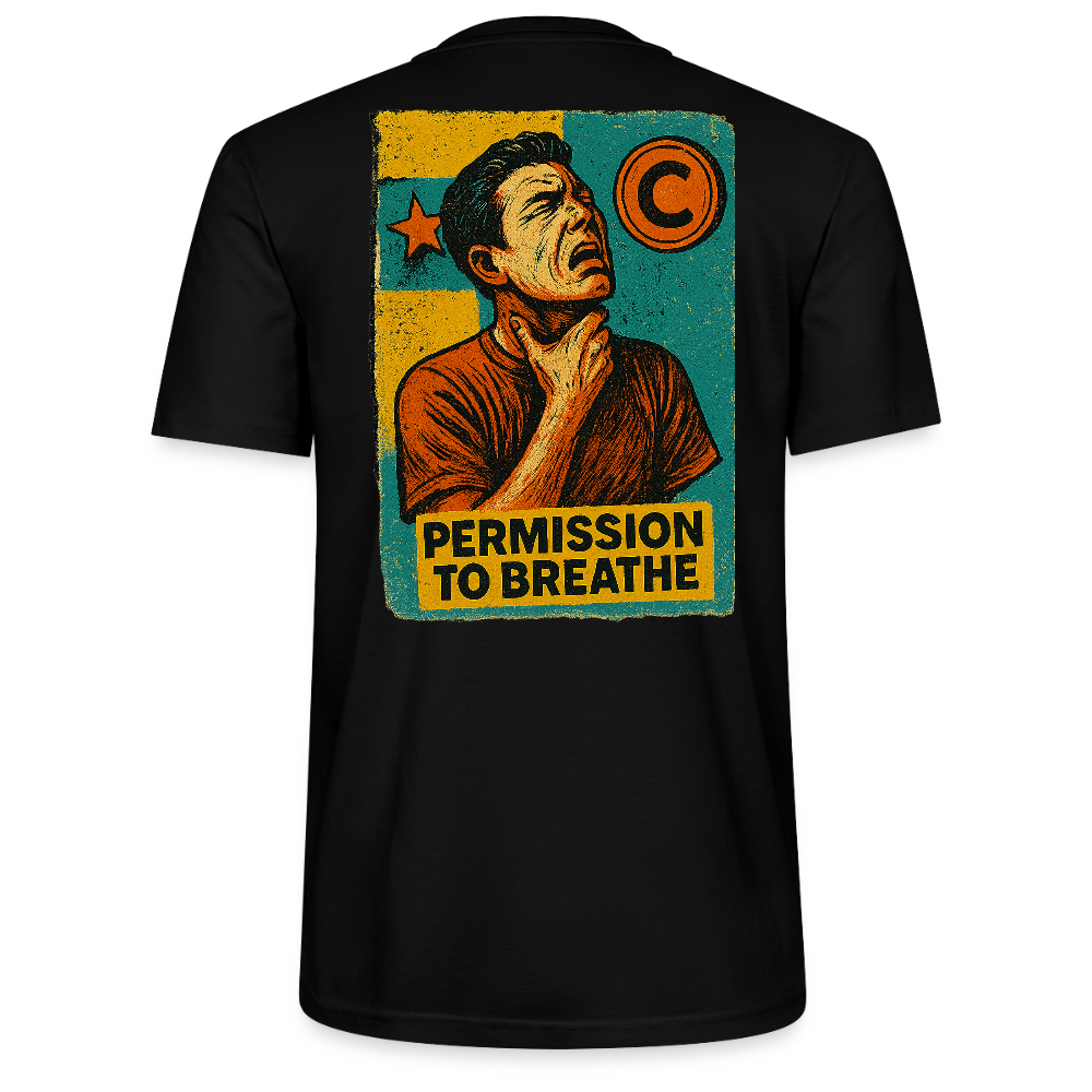 Permission to Breathe - Cotton Unisex Tshirt - black