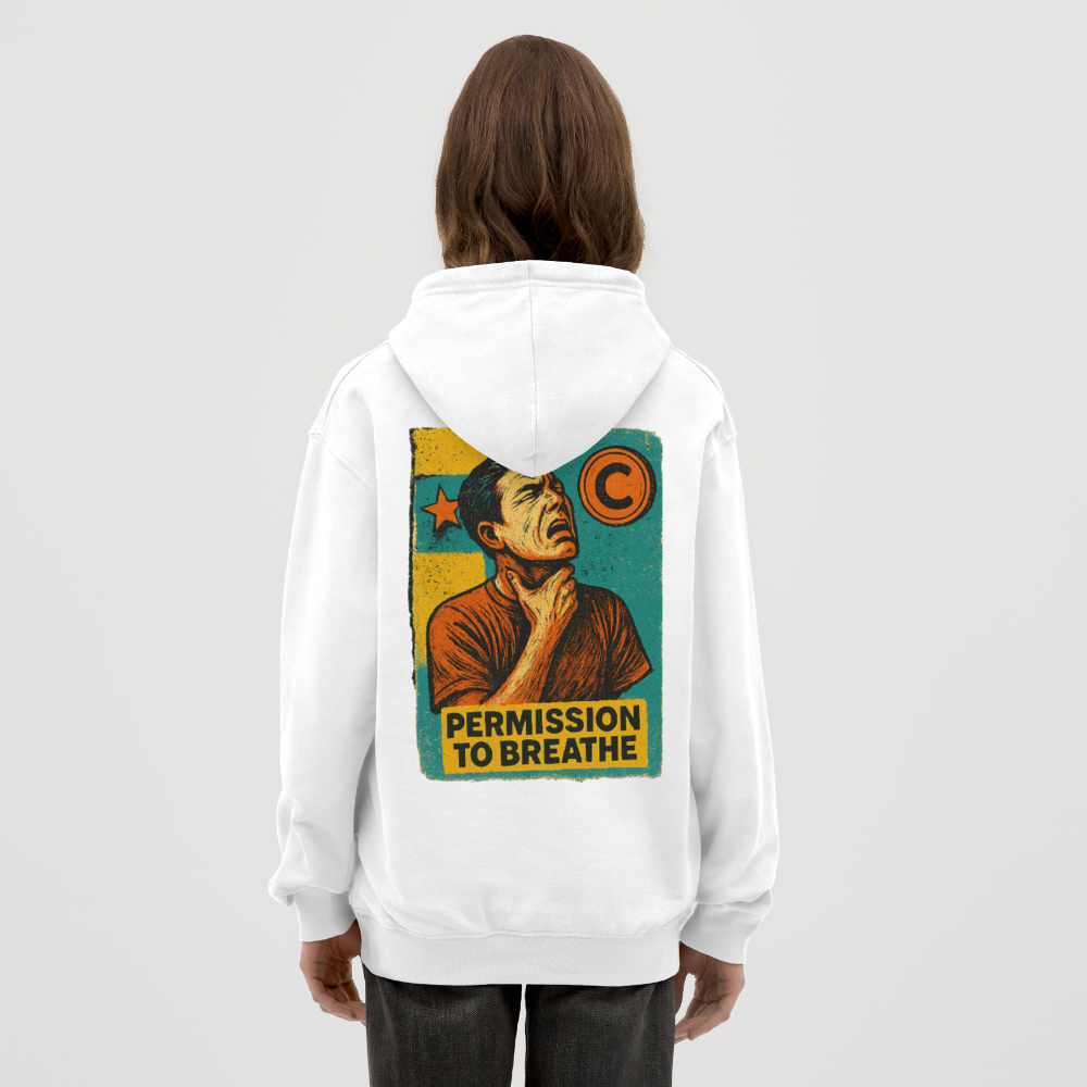 Permission to Breathe - Cotton Unisex Hoodie - white