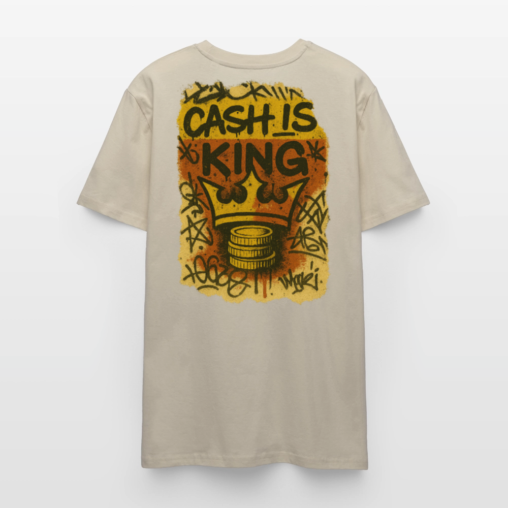 Cash is King Three - Cotton Unisex Tshirt - beige
