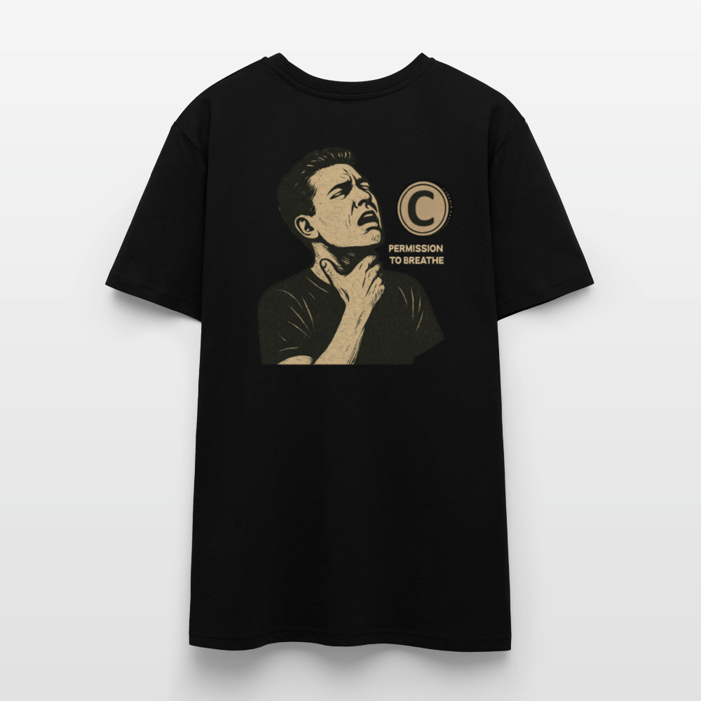 Permission to Breathe - Cotton Unisex Tshirt - black