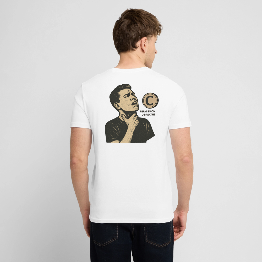 Permission to Breathe - Cotton Unisex Tshirt - white