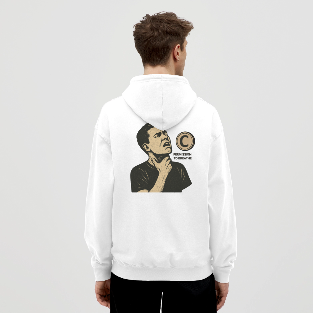 Permission to Breathe - Cotton Unisex Hoodie - white