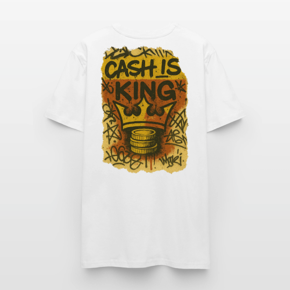Cash is King Three - Cotton Unisex Tshirt - white