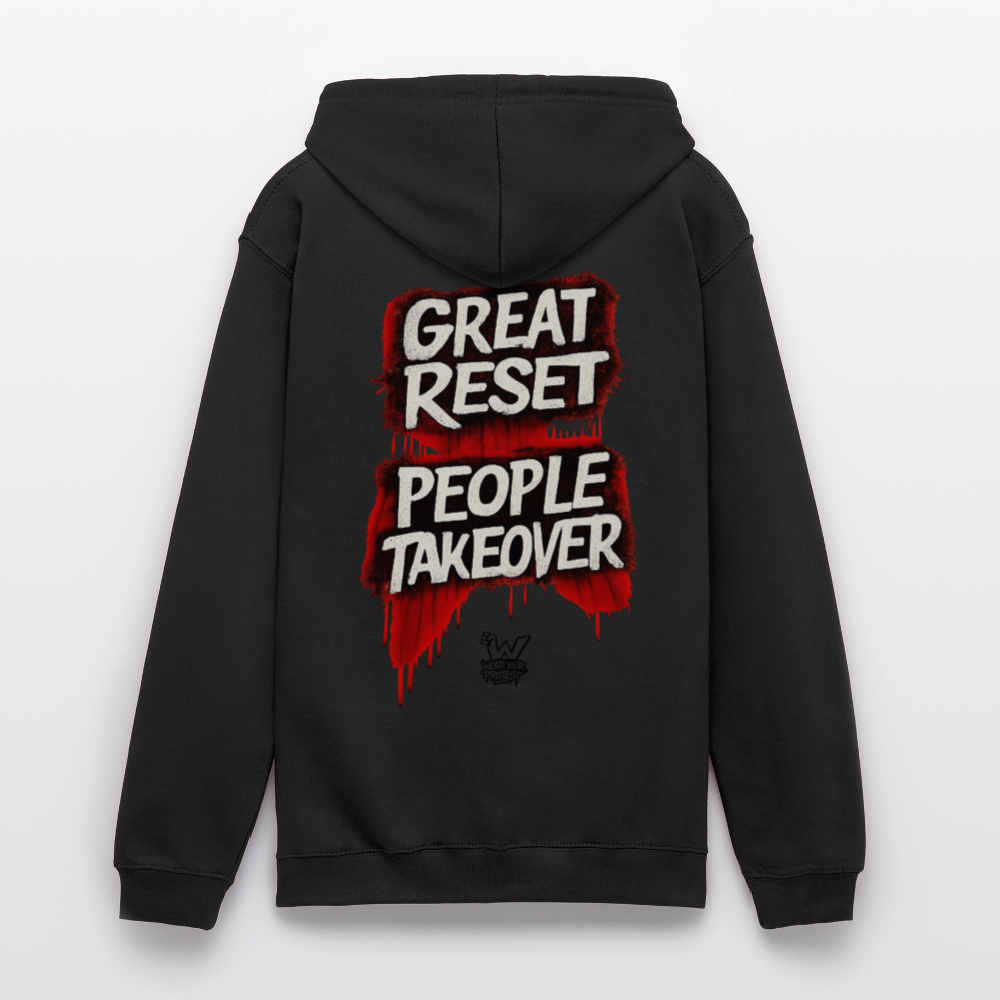 Great Reset - Cotton Unisex Hoodie - black
