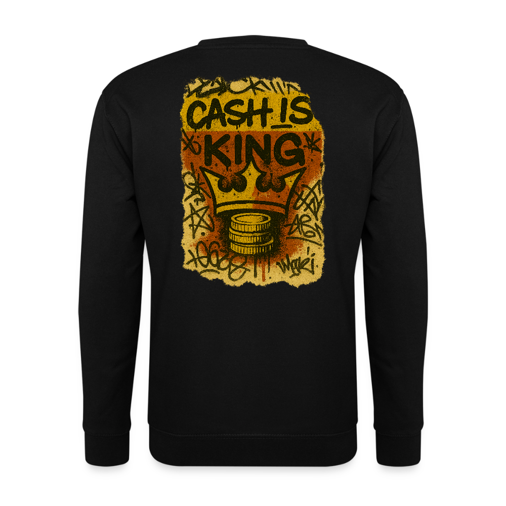 Cash is King - Unisex Organic Sweatshirt  (Graffiti Version) - black
