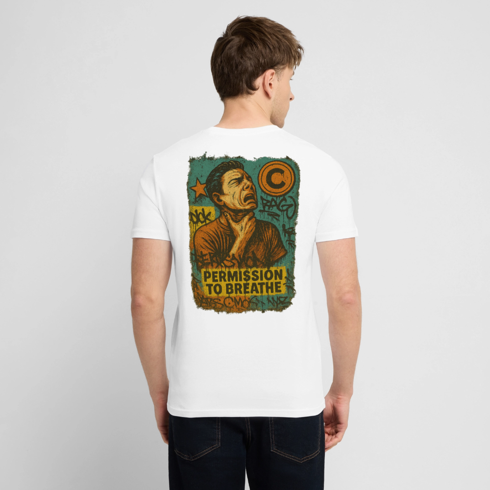 Permission to Breathe - Cotton Unisex Tshirt (Graffiti Version) - white