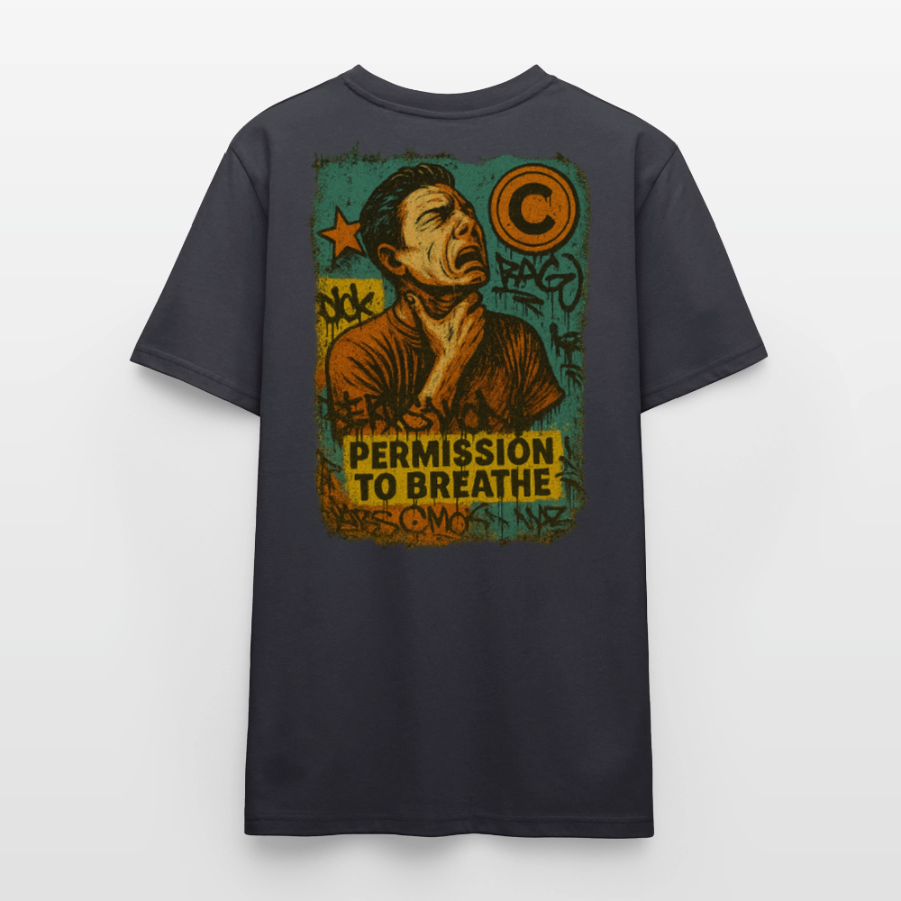 Permission to Breathe - Cotton Unisex Tshirt (Graffiti Version) - India Ink Grey
