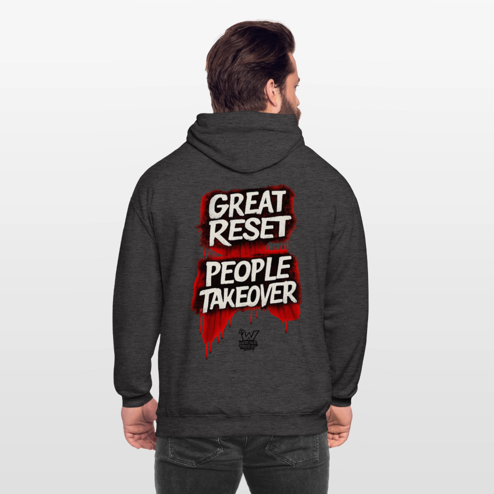 Great Reset - Cotton Unisex Hoodie - charcoal grey