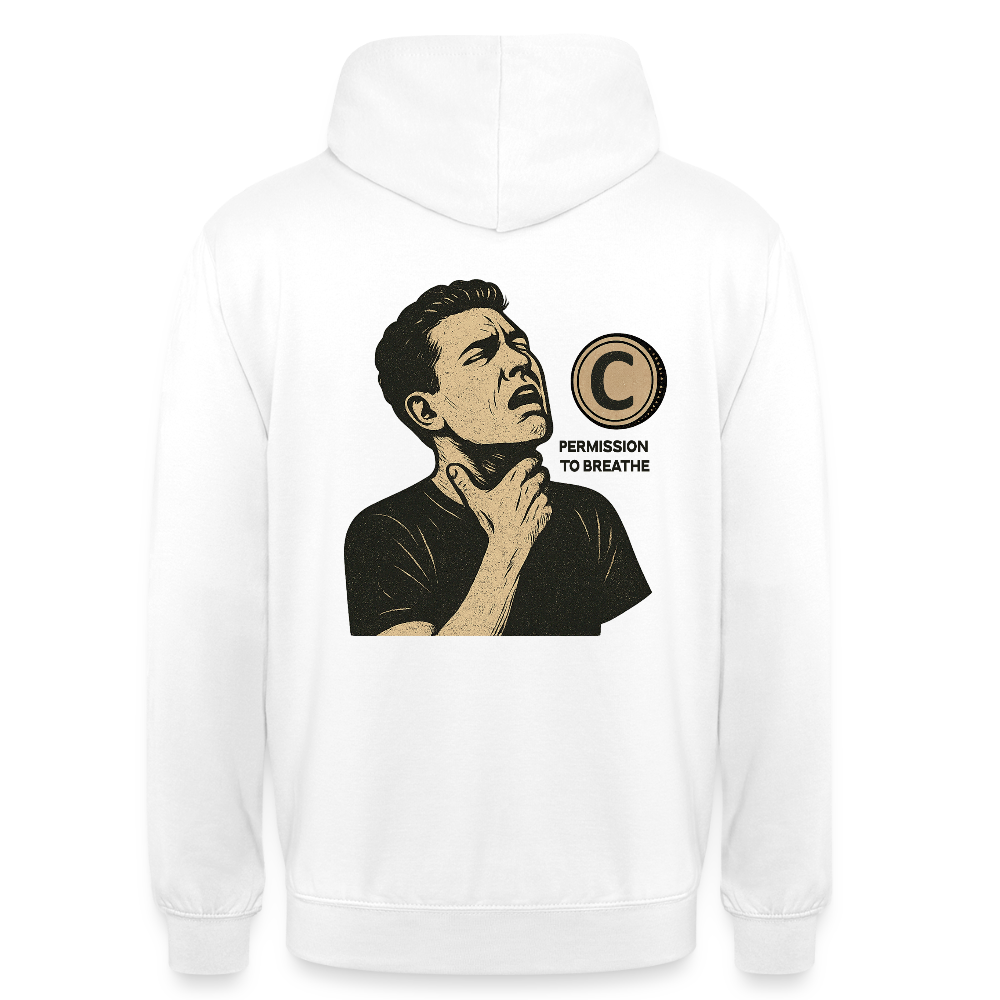 Permission to Breathe - Cotton Unisex Hoodie - white