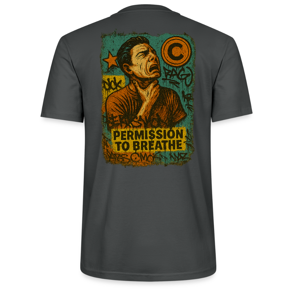 Permission to Breathe - Cotton Unisex Tshirt (Graffiti Version) - anthracite