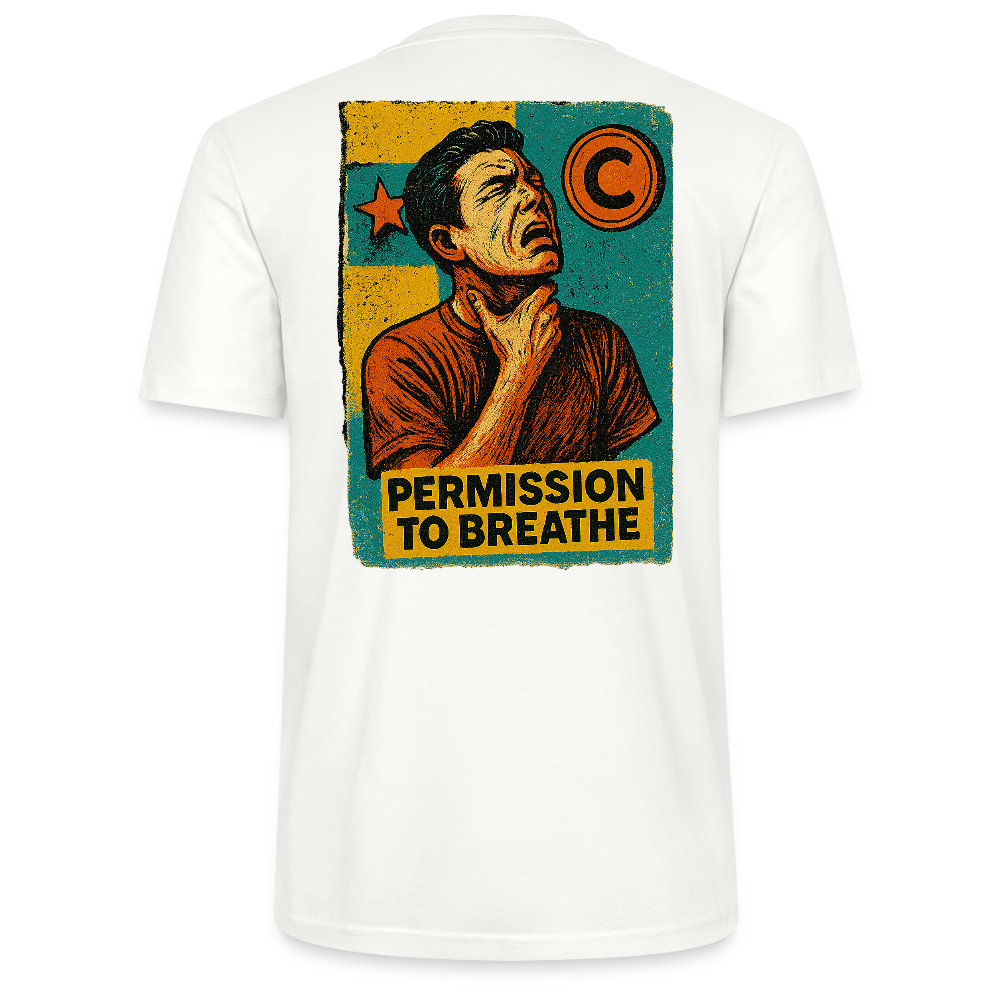 Permission to Breathe - Cotton Unisex Tshirt - white