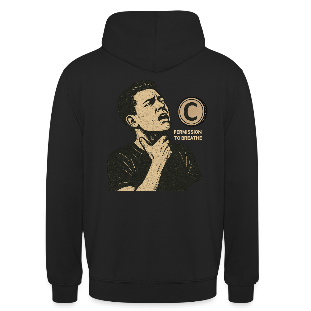 Permission to Breathe - Cotton Unisex Hoodie - black