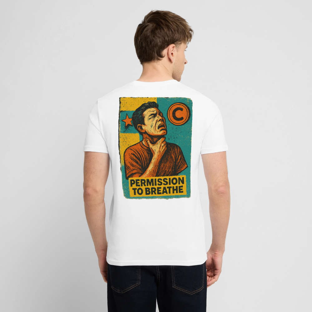 Permission to Breathe - Cotton Unisex Tshirt - white