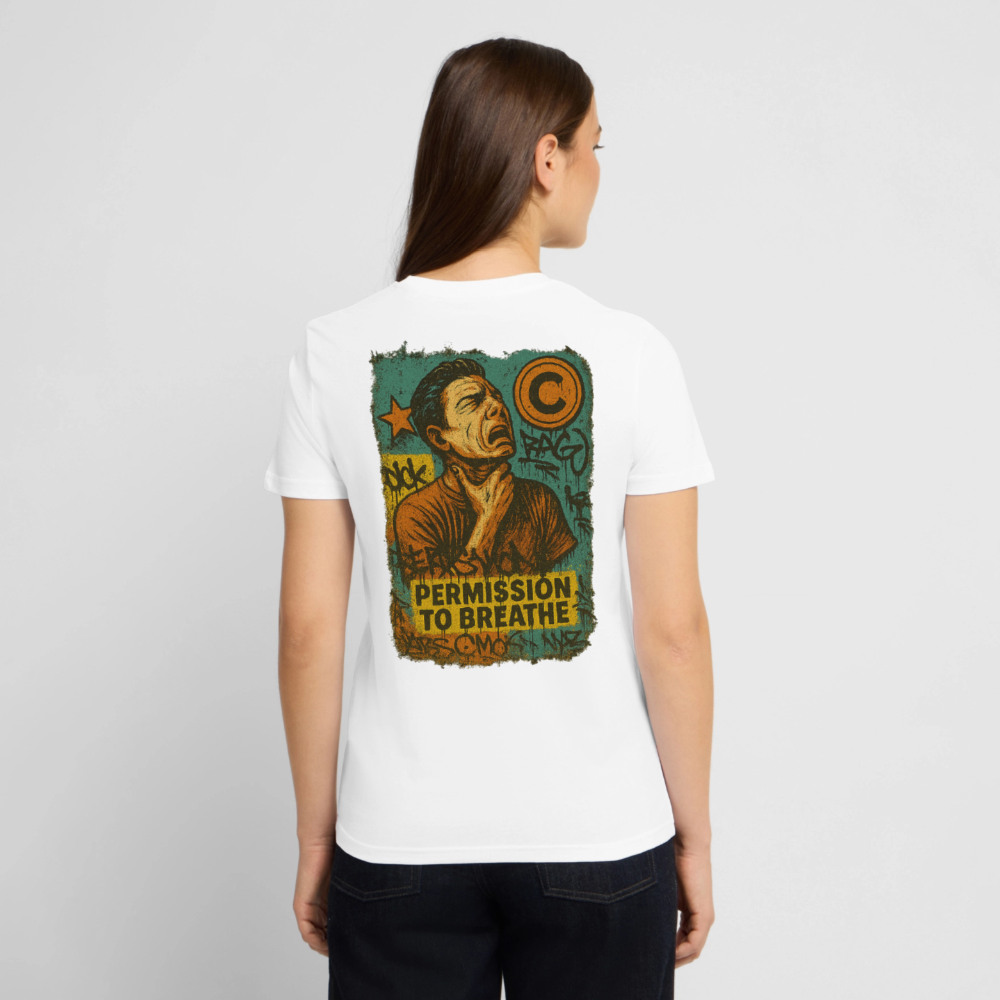 Permission to Breathe - Cotton Unisex Tshirt (Graffiti Version) - white