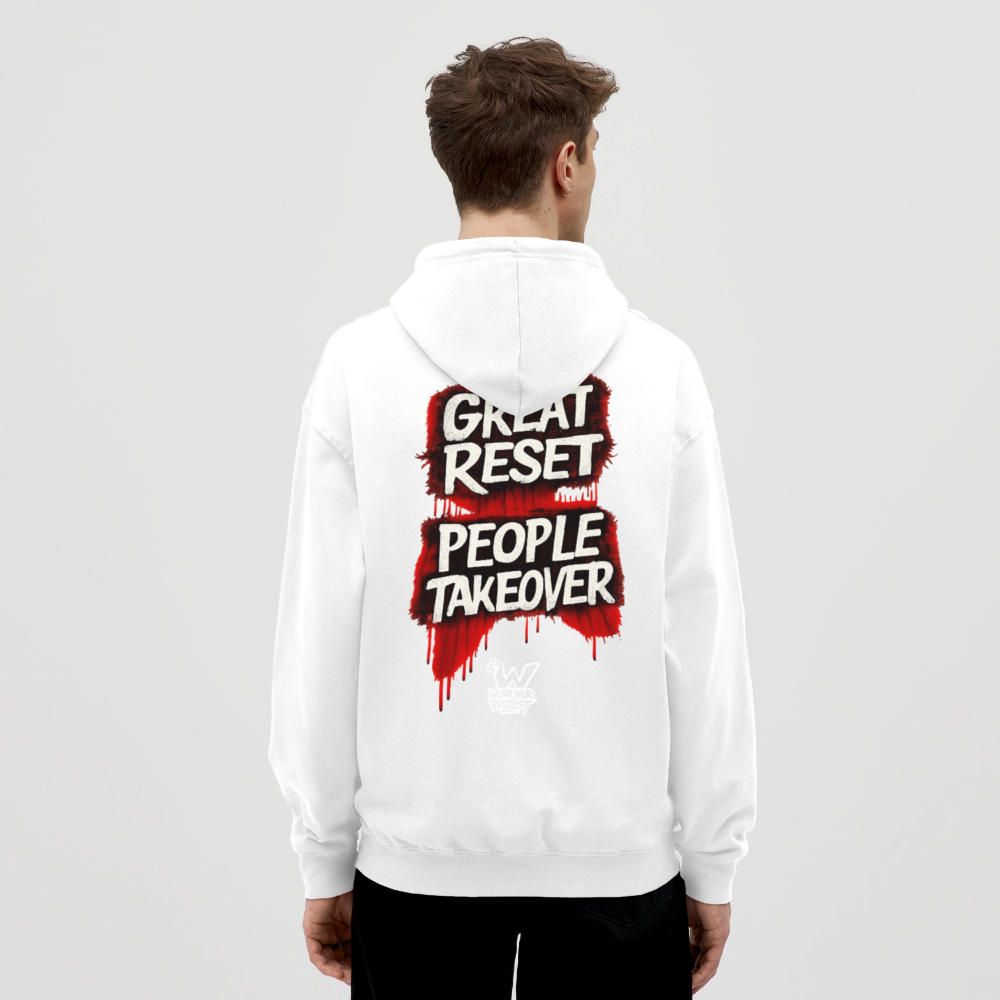 Great Reset - Cotton Unisex Hoodie - white