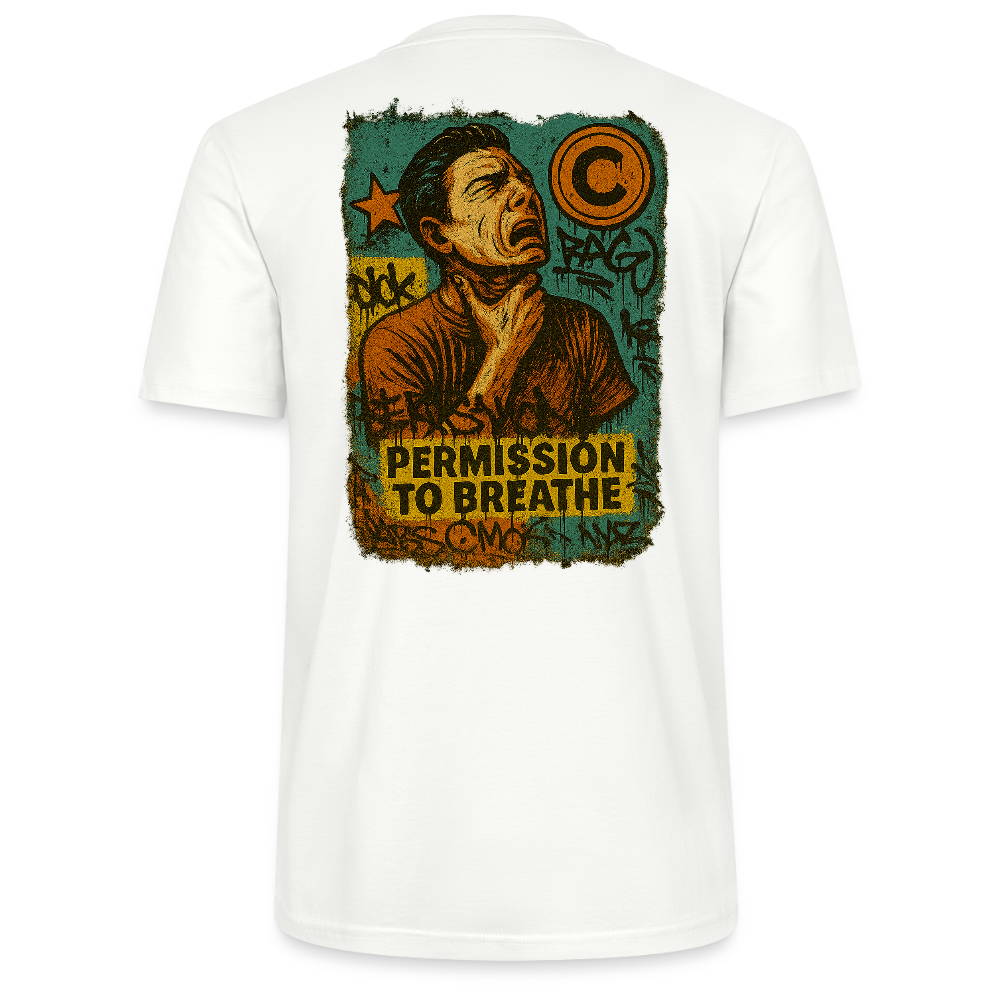 Permission to Breathe - Cotton Unisex Tshirt (Graffiti Version) - white