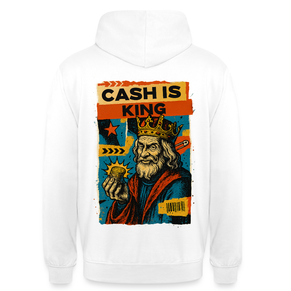Cash is King - Cotton Unisex Hoodie - white