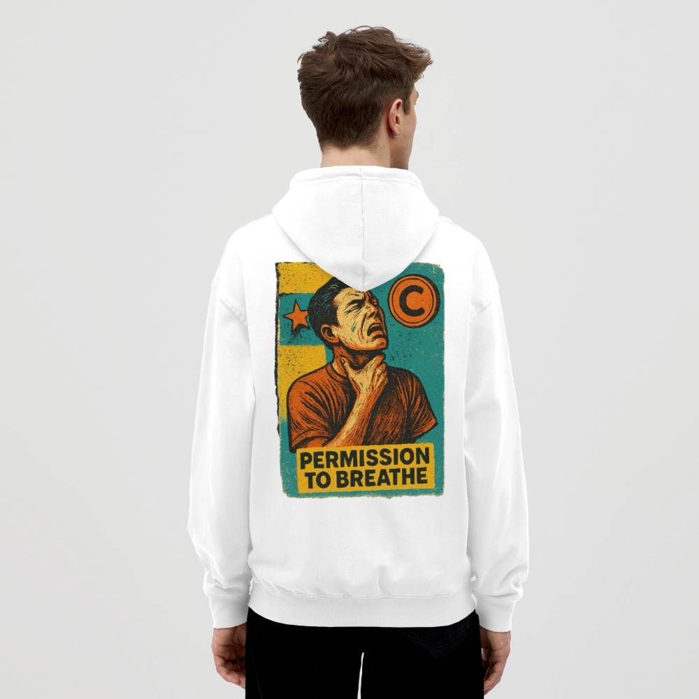 Permission to Breathe - Cotton Unisex Hoodie - white