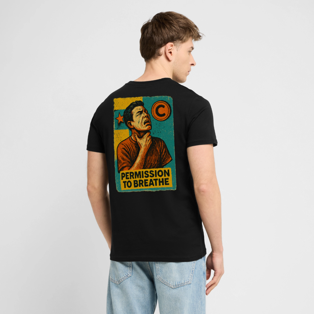 Permission to Breathe - Cotton Unisex Tshirt - black