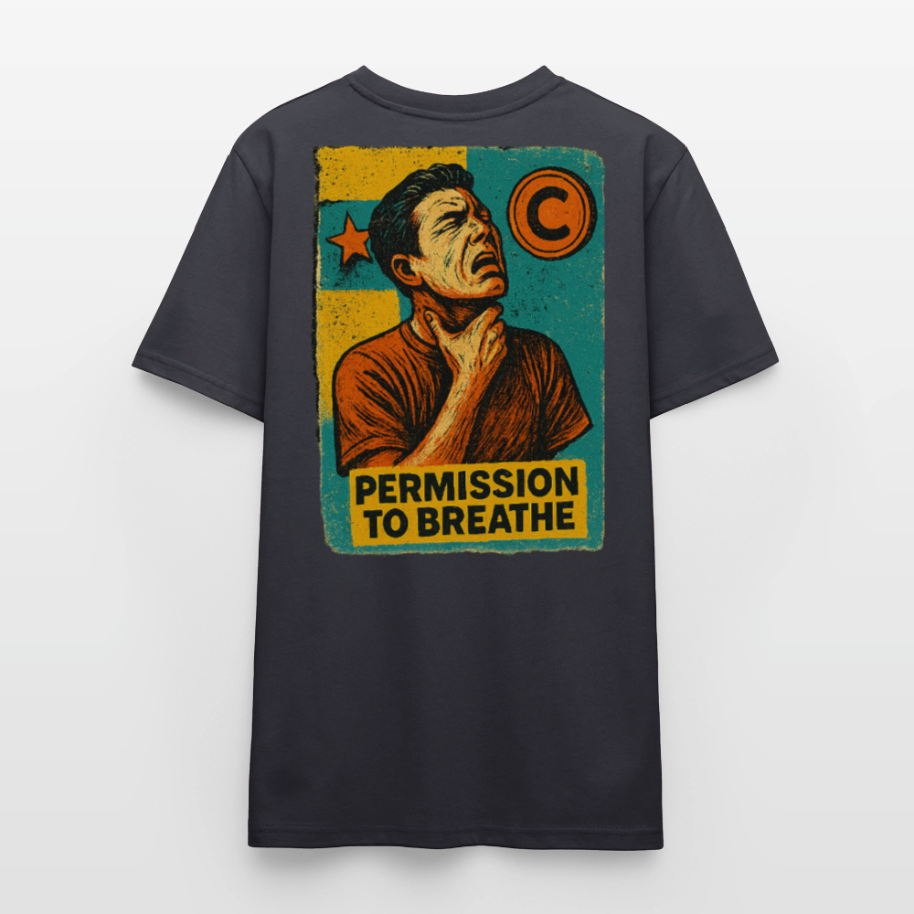 Permission to Breathe - Cotton Unisex Tshirt - India Ink Grey