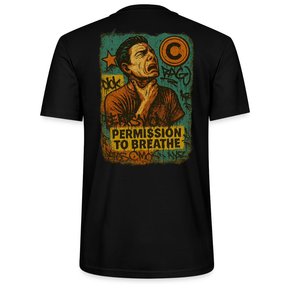 Permission to Breathe - Cotton Unisex Tshirt (Graffiti Version) - black