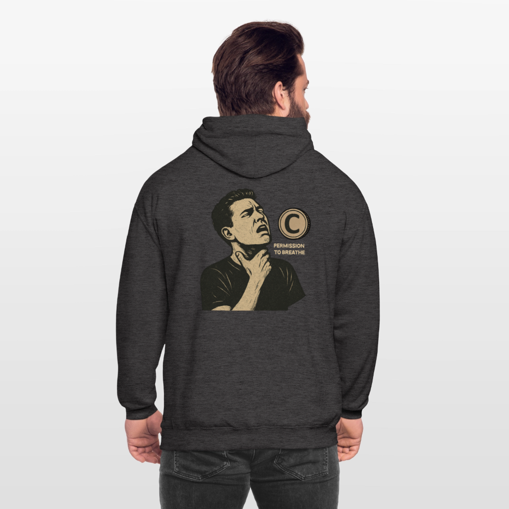 Permission to Breathe - Cotton Unisex Hoodie - charcoal grey