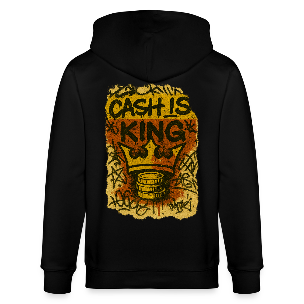Cash is King - Unisex Organic Hooded Jacket  (Graffiti Version) - black
