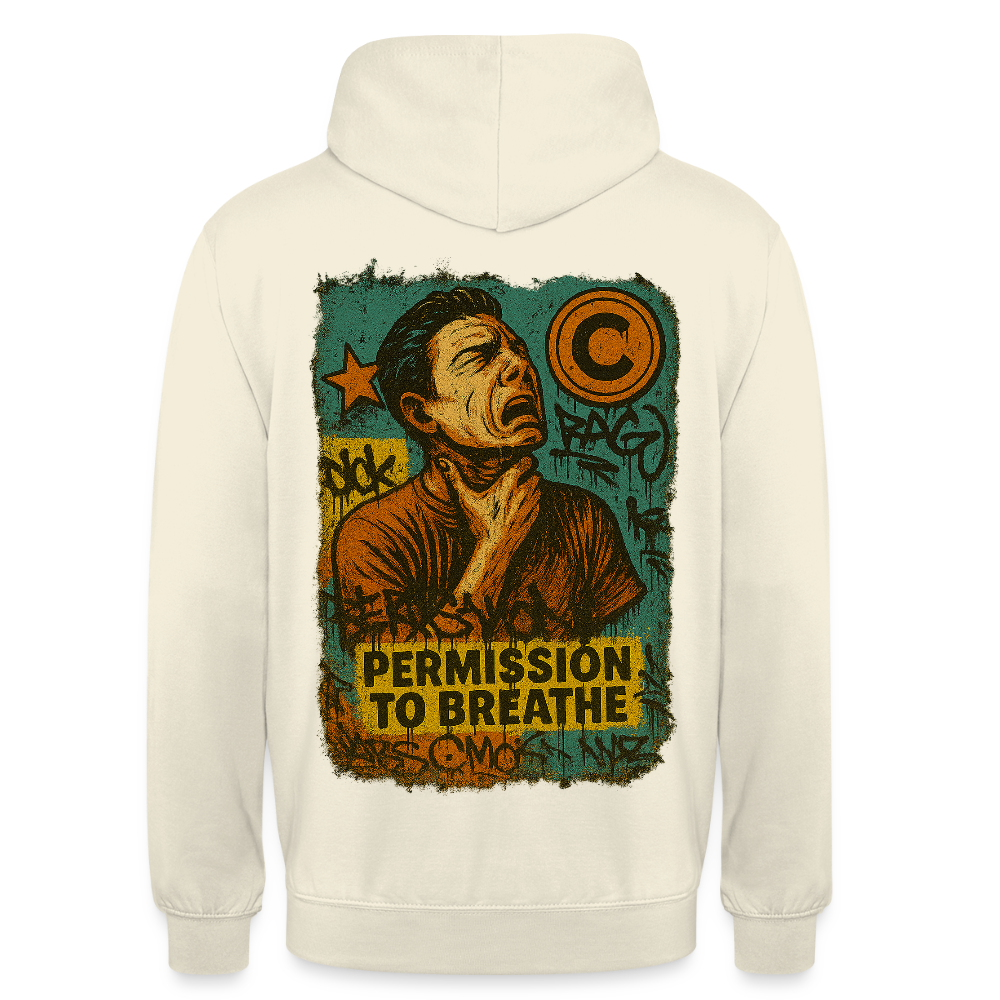 Permission to Breathe - Cotton Unisex Hoodie (Graffiti Version) - vanilla