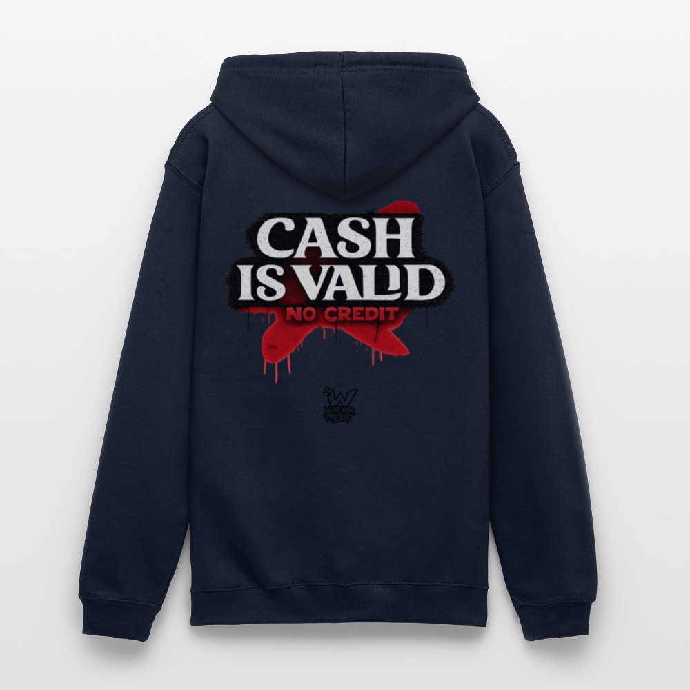 Cash is Valid - Cotton Unisex Hoodie - navy