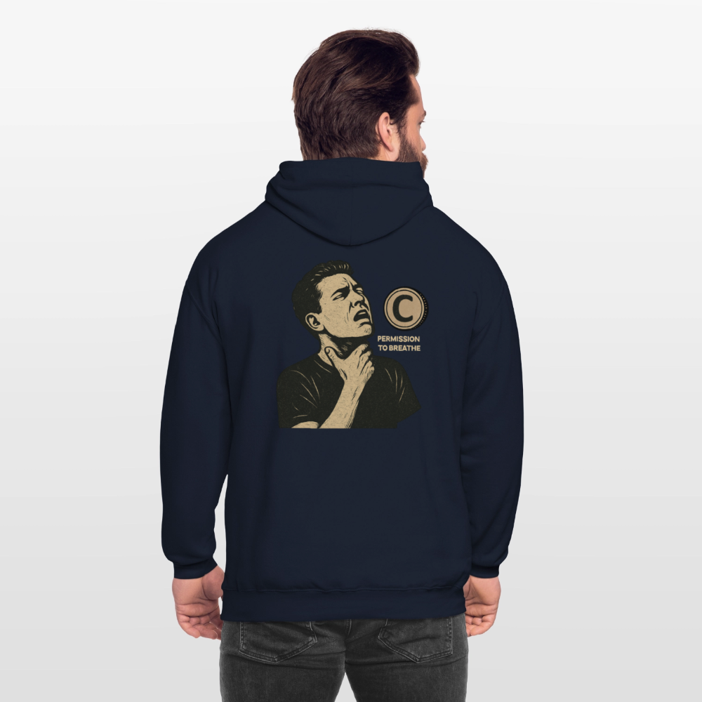 Permission to Breathe - Cotton Unisex Hoodie - navy