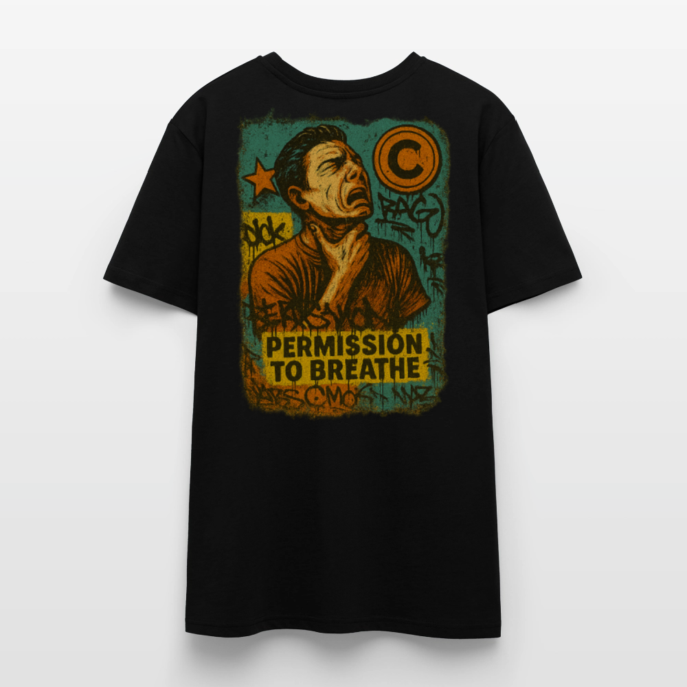 Permission to Breathe - Cotton Unisex Tshirt (Graffiti Version) - black